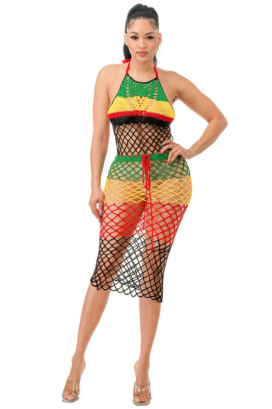 Rasta One Piece Cover Up