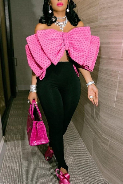 Layer Big Bow Tube Crop Top