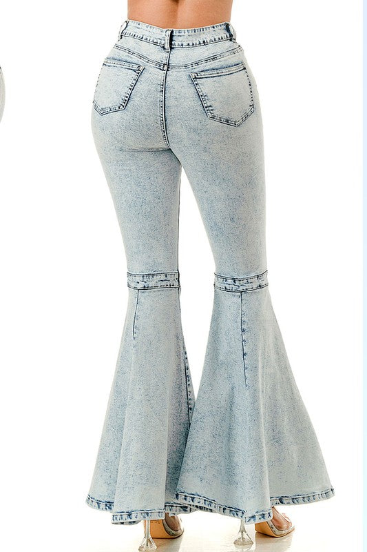 ACID DENIM FLARE PANTS