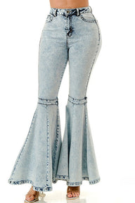 ACID DENIM FLARE PANTS