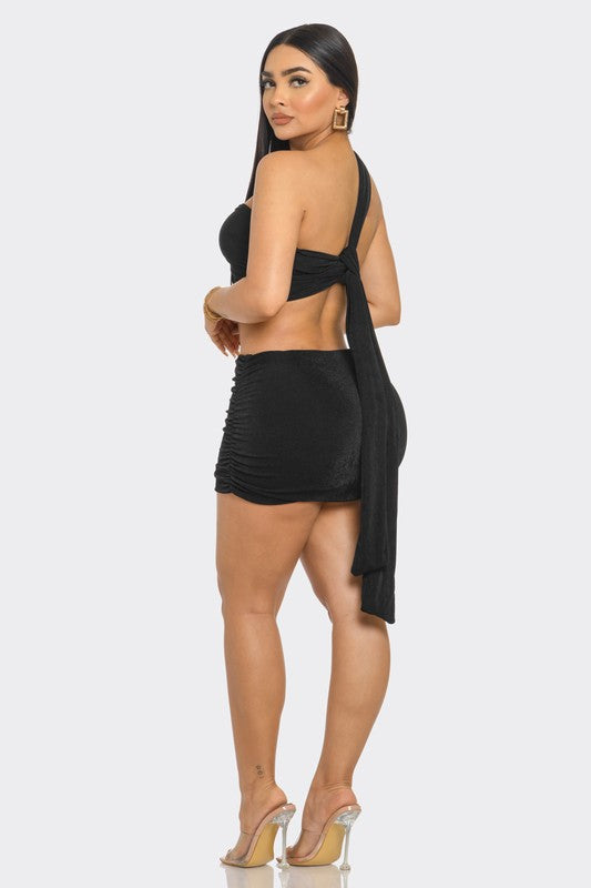TOP AND MINI SKIRT SET