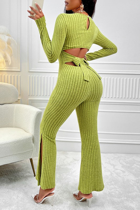 Knit Bodycon Cross Back Romper