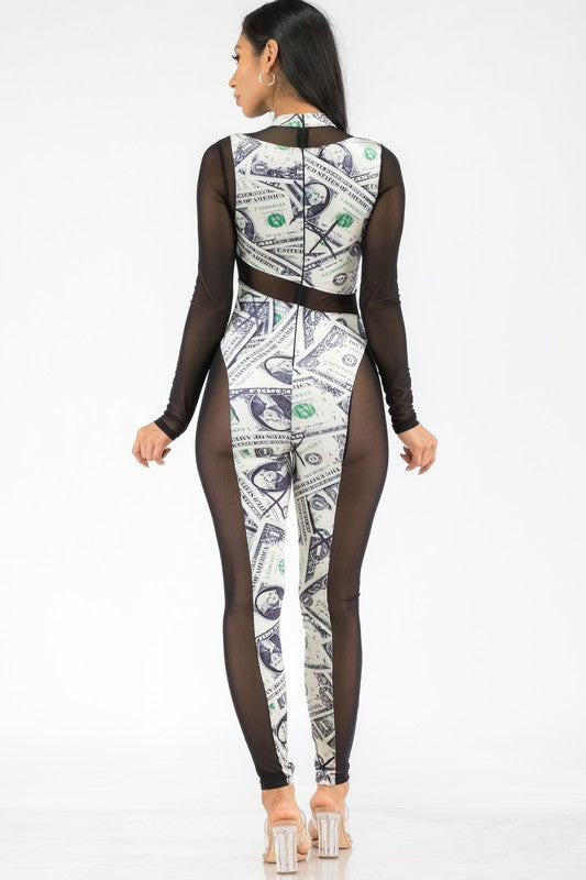 Long Sleeve Money Romper