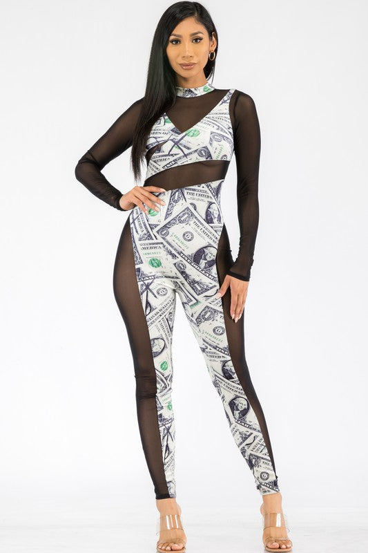 Long Sleeve Money Romper